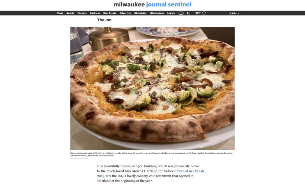 The Milwaukee Journal Sentinel features The INN as one of the best new restaurants of 2025