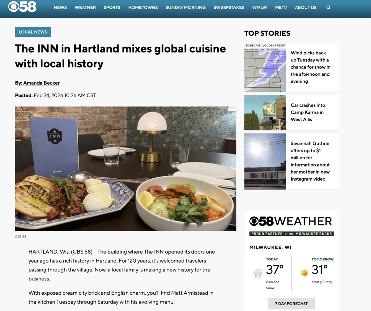 CBS 58 Covers The INN in Hartland